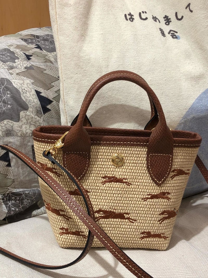 Mini Straw Weave Shoulder Bag, Crossbody, Handheld, Color-Block Design - Image 1