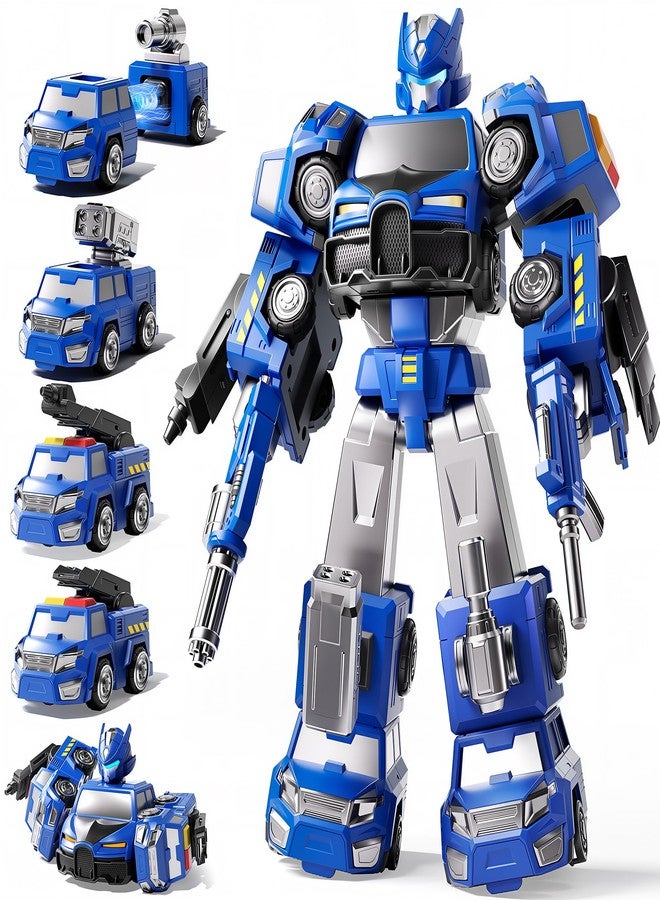 MEWOCHEE Transform Toys for Boys 4-6 5-8, 5 in 1 DIY Assembly Magnetic Robot Boy Toys 5 6 7 8 Year Old, Stem Toys Age 5-7 6-8, Construction Trucks for Kids, for 3 4 5 Year Old Boys - Image 1
