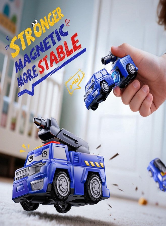 MEWOCHEE Transform Toys for Boys 4-6 5-8, 5 in 1 DIY Assembly Magnetic Robot Boy Toys 5 6 7 8 Year Old, Stem Toys Age 5-7 6-8, Construction Trucks for Kids, for 3 4 5 Year Old Boys - Image 5