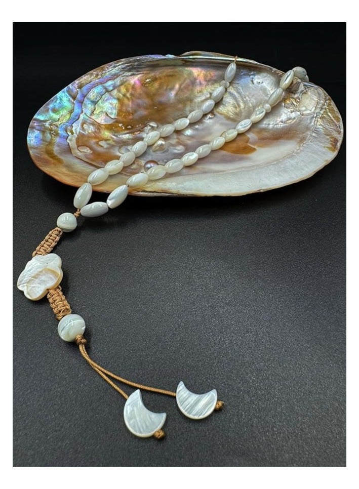 REBUY REBUY Natural Mother of Pearl Rice Beads Tasbih 33 beads (Beads Size 6×12 mm)  - Image 3