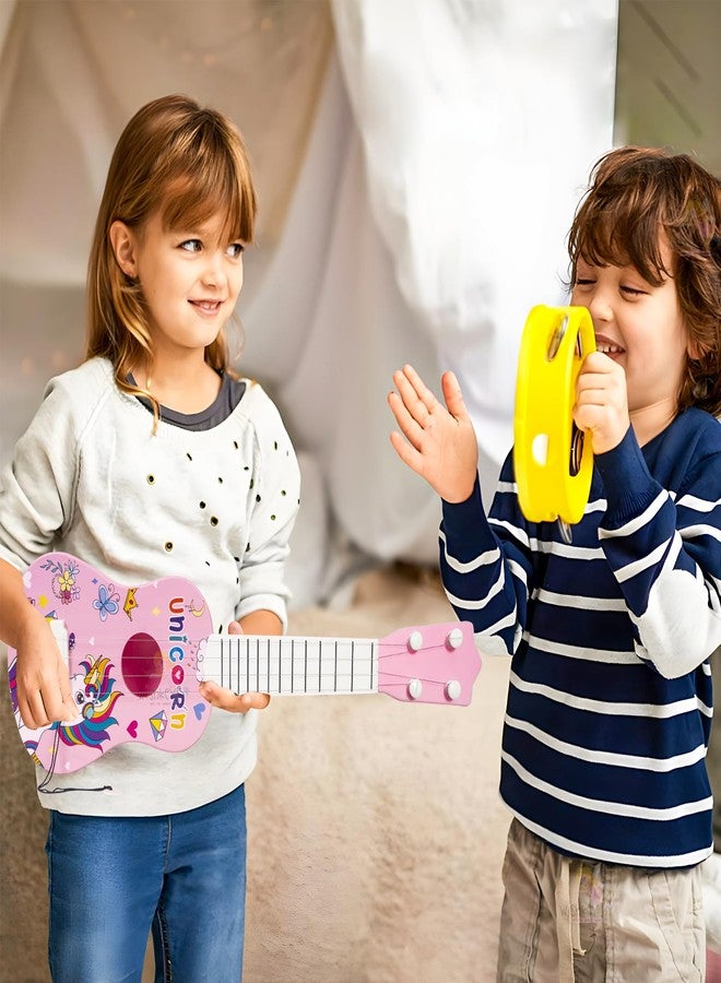 ويش كي جيتار ويشكي ذو تصميم يونيكورن، 4 أوتار، ألعاب موسيقية صوتية للأطفال، جيتار تعليمي للمبتدئين، آلة موسيقية، لعبة موسيقية تعليمية، ألعاب صوتية، وردي، 6 سنوات فأكثر، 17 بوصة (عبوة من قطعة واحدة) - Image 4