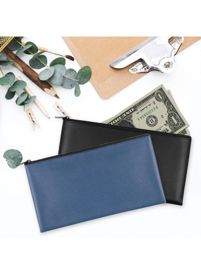 2 Pieces Money Bag,11x6.1 Inch Money Bags With Zipper for Cash, Bank Bag, Money Pouch, Money Holder for Cash, Coins, Cosmetics, Bills, Tool