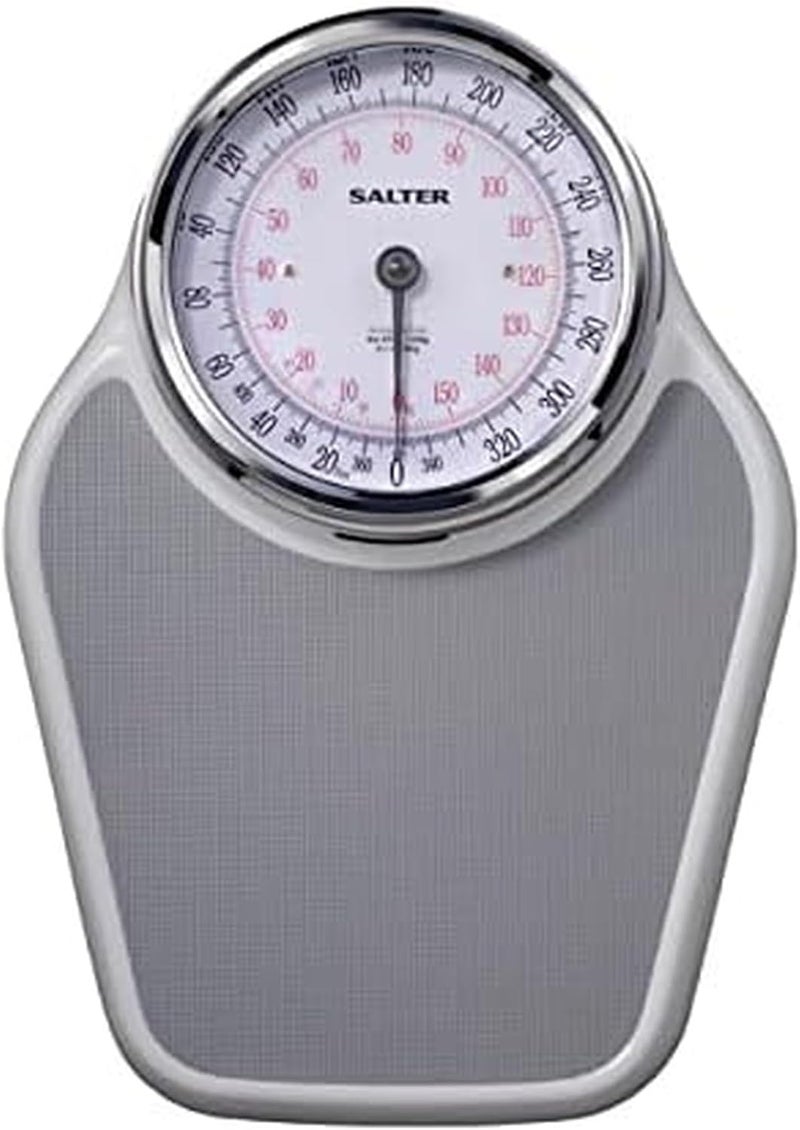 Salter Pro-Helix Professional Oversized Bathroom Scale with Grey Vinyl Anti-Slip Bath Mat, 400 LB Capacity, Analog Scale, 18.25 x 13.0 inch, Grey - Image 1