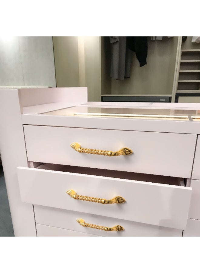 Goo-Ki 6-pack golden cabinet handle, luxurious style drawer handle, sturdy zinc alloy material, suitable for kitchen cabinets, wardrobes, dressing tables, single hole handle design, rust proof, scratch resistant, easy to install (including screws) - Image 3