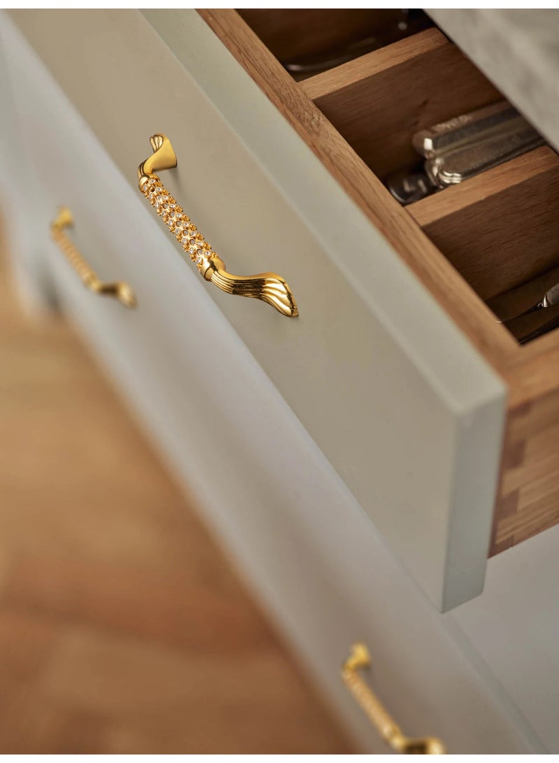 Goo-Ki 6-pack golden cabinet handle, luxurious style drawer handle, sturdy zinc alloy material, suitable for kitchen cabinets, wardrobes, dressing tables, single hole handle design, rust proof, scratch resistant, easy to install (including screws) - Image 4