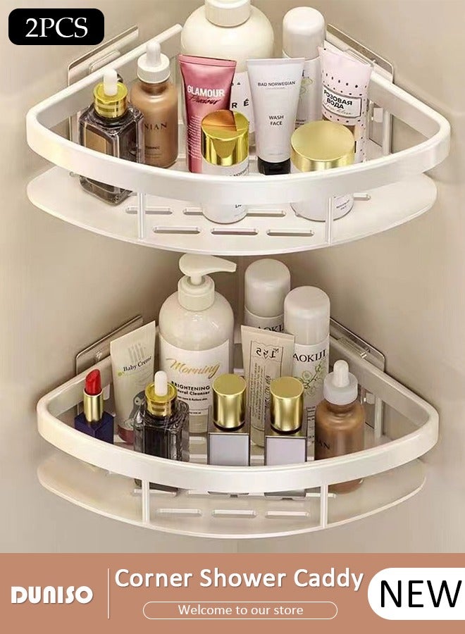 DUNISO Corner Shower Caddy, Aluminum Rustproof Bathroom Shelf, No Drilling Wall Mounted Shower Organizer, Removable Bath Storage Basket for Bathroom, Toilet, Kitchen  - Image 1