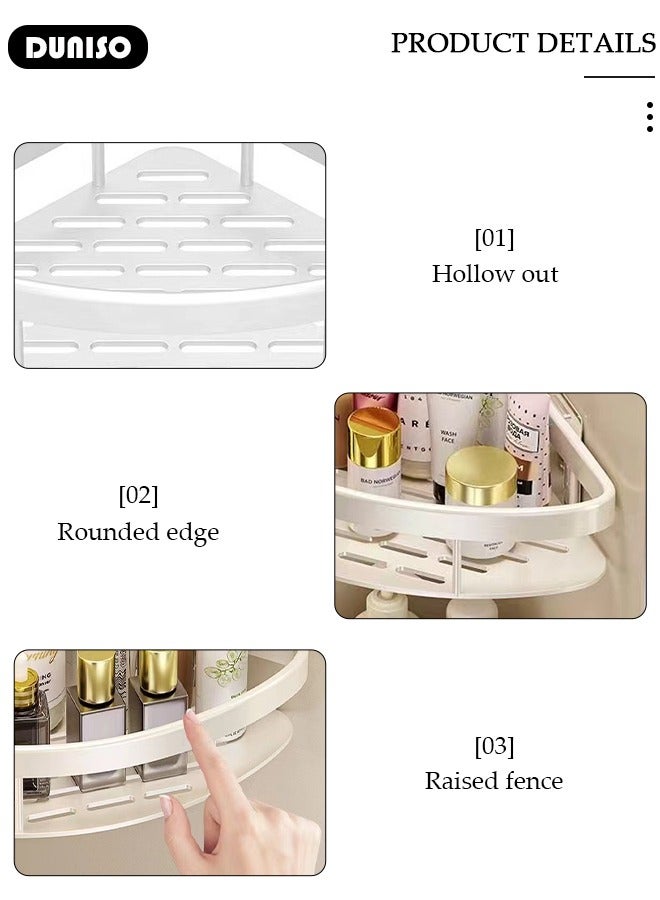 DUNISO Corner Shower Caddy, Aluminum Rustproof Bathroom Shelf, No Drilling Wall Mounted Shower Organizer, Removable Bath Storage Basket for Bathroom, Toilet, Kitchen  - Image 2