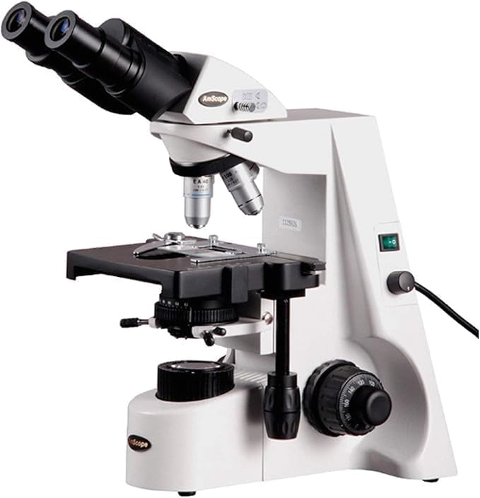 AmScope AmScope B660C Siedentopf Binocular Compound Microscope 40X2500X Magnification WH10x and WH25x SuperWidefield Eyepieces SemiPlan Objectives Brightfield Kohler Condenser DoubleLayer Mechanical Stage  - Image 4