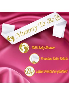 RTYY Baby Shower Mummy to Be Sash Baby Gender Reveal Sash White Mommy Sash And Daddy to Be Sash for Boy or Girl Gender Reveal and Baby Showers Decorations  - Image 4