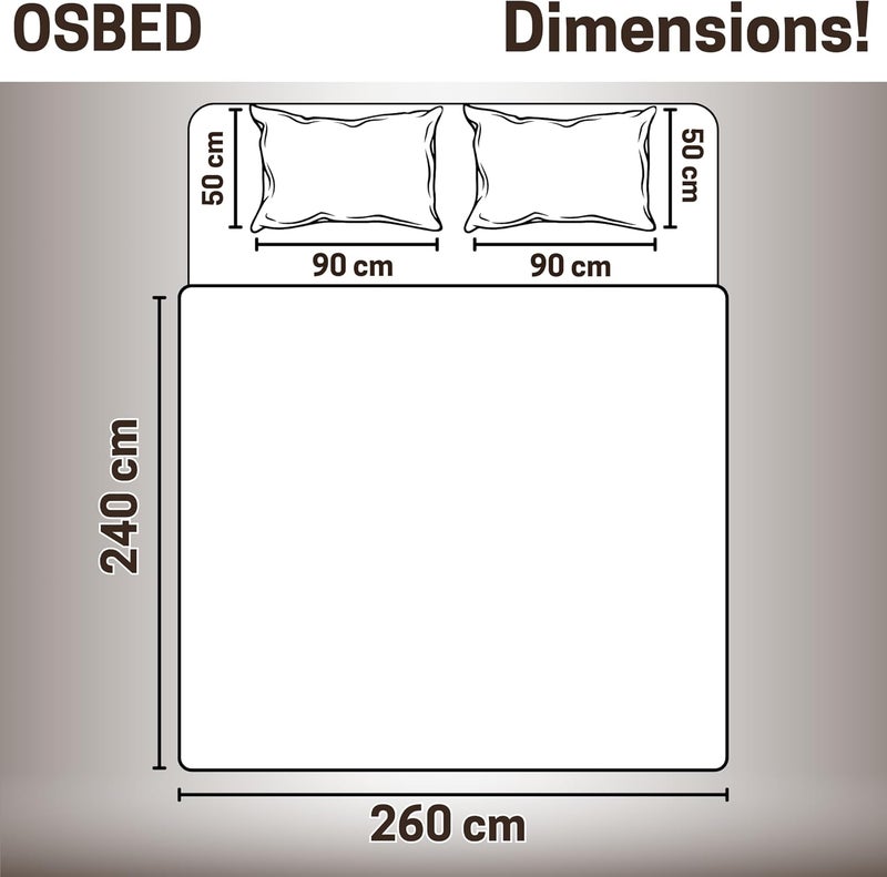 OSBED Premium Comforter Set with Cooling Bed Comforter & 2 Pillow Shams - Coffee/Beige, 240 x 260cm - Image 2