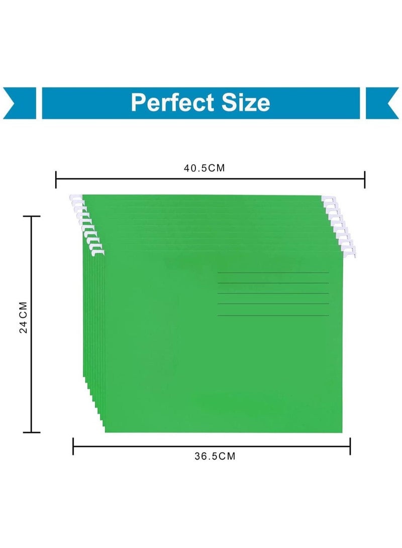 مارك مجلدات ملفات معلقة، حزمة من 10 ملفات تعليق باللون الأخضر الفاتح لمجلدات خزانة الملفات، المدرسة، العمل المنزلي، المكتب - Image 2