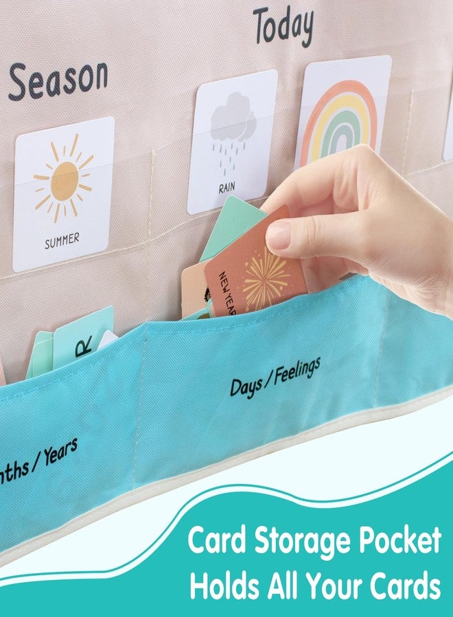 ALSLEA Calendar and Weather Pocket Chart for Classroom, Large Calendar for Kids, Preschool Toddler Learning Activities Chart, Back to School Supplies, Homeschool and Teacher Essentials 35½" x 25½" - Image 5