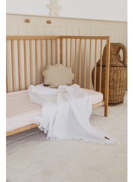 Zeypba White Muslin 4-layer Muslin Baby & Kids Muslin Cover 100% Cotton 110X110CM  - Image 2