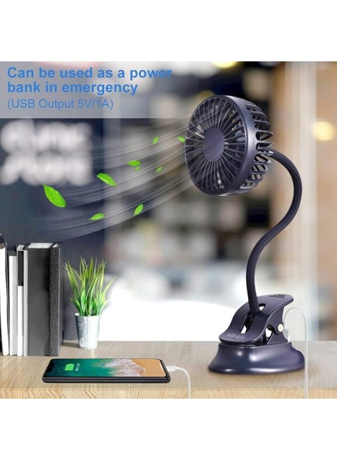 SUCITY SUCITY Portable Fan, Mini Fan, Handheld Fan, Personal Fan With Clip Rechargeable Portable 3 Speeds, 360° Rotate Personal Cooling Fan for Home Office Stroller Camping,Outdoor,Tent, Treadmill, Golf, Cart  - Image 5