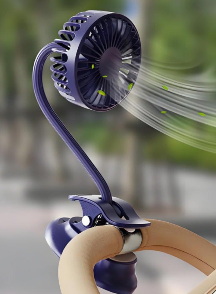 سوسيتي مروحة مع مشابك، بدون استخدام اليدين، تعديل بزاوية 360 درجة، مروحة محمولة، مروحة صغيرة، مروحة يدوية، مروحة شخصية مع مشبك قابلة لإعادة الشحن محمولة بثلاث سرعات، مروحة تبريد شخصية تدور 360 درجة للمنزل والمكتب وعربة الأطفال والتخييم والأنشطة الخارجية والخيام وجهاز المشي والجولف وعربة الأطفال - Image 1