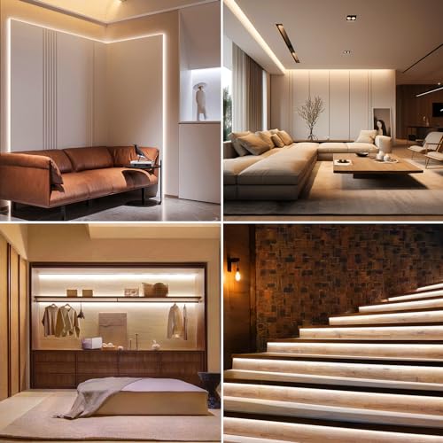echosari 2 PCS Strip Lights Battery Operated, 16.4Ft 150 LED Strip Lights Self-Adhesive with Remote Timer, Flexible Cuttable Light Strip for Bedroom TV Boat Kitchen Cupboard Decoration (Warm White) - Image 5