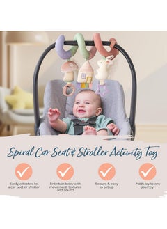 Spiral Car Seat & Stroller Activity Toy - Stroller & Car Seat Toys For Ages 0 Months And Up - Hanging Toys Include Dangling Ring, Mirror And Textured Ribbons (Pastel Rainbow) - pzsku/Z214B747AEB9936F53CEDZ/45/_/1733730155/04962030-2fe3-40b5-b738-904d61254adb