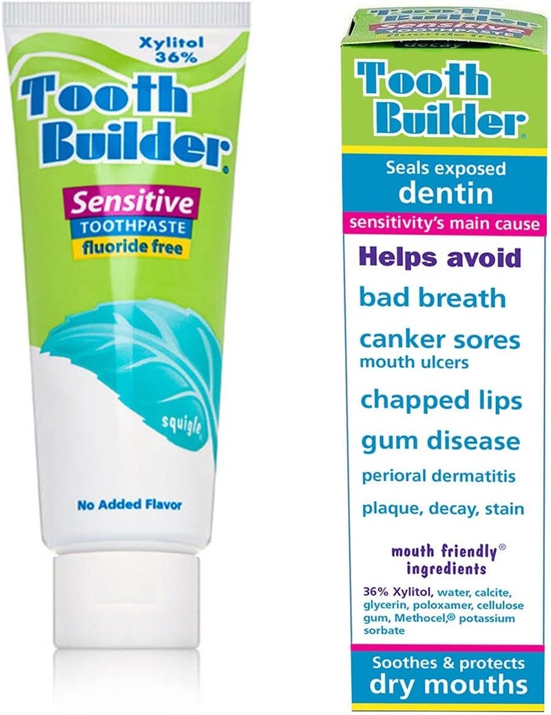 Squigle Tooth Builder Sensitive Toothpaste 36 Natural Xylitol SLS Free Fluoride Free Prevents Mouth Ulcer Canker Sore Bad Breath Perioral Dermatitis Chapped Lips Soothes Dry Mouth 1 Pack - Image 5