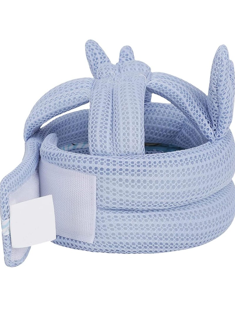 Baby Head Protector Baby Safety Helmet Head Protector Infant Toddler No Bumps Safety Helmet Head Cushion Bumper Bonnet with Padding Adjustable Protective Cap Infant Baby Safety Headguard Blue - Image 4