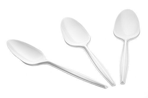 Settings 1000 Count White Plastic Spoons – Disposable Cutlery for Parties, Events, Catering, and Takeout - Image 2
