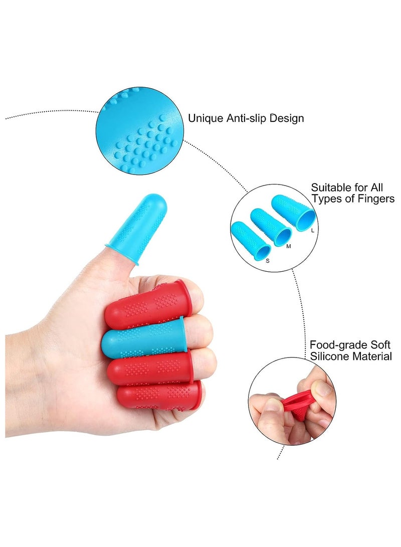 SYOSI Finger Protectors, 24 Pcs 3 Sizes Disposable Latex Finger Cots Protective Fingertips Gloves Finger Sleeves Finger Protectors Fingertip Bandages for Industrial, Beauty and More - Image 2