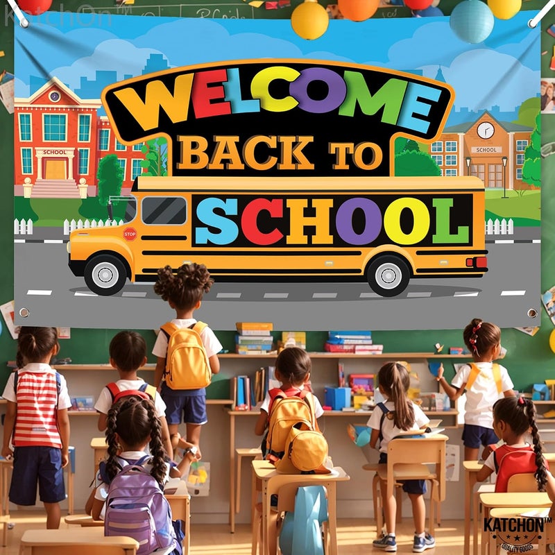 ARS Back to School Banner Backdrop, First Day of School Welcome Photography Background, Reusable School Party Decorations Banner for Teachers, Students, Classroom, Kindergarten & School Events - Image 5