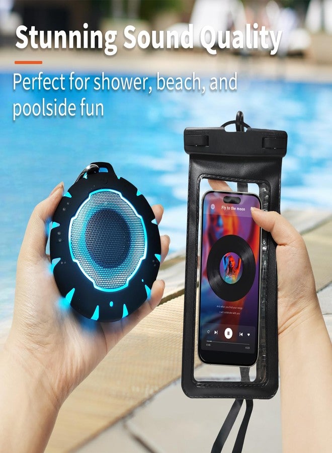 HEYSONG Waterproof Bluetooth Shower Speaker with Waterproof Phone Pouch, Portable & Durable, Ideal for Shower, Pool, Beach & Kayaking - Image 3