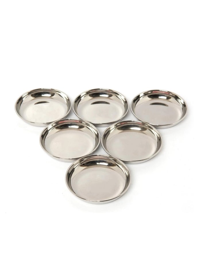 Ayda طبق حلويات جانبي من الفولاذ المقاوم للصدأ المصقول 6 قطع 13.5 سم - Image 1