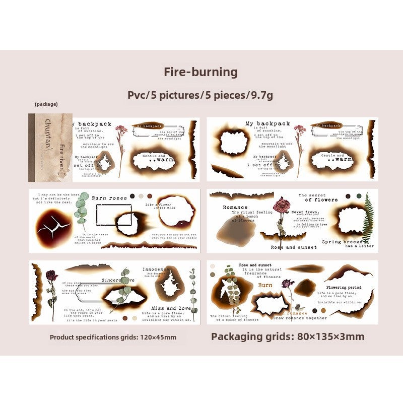 Generic Scandinavian Style Spring Trail PVC Stickers The fire is burning