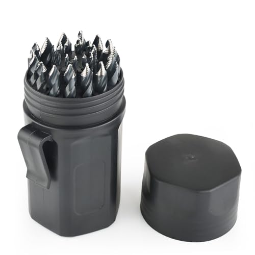 Stark USA 29 Pieces Turbo Step Stepped Point Tip Drill Bit Spiral Shank Set M35 Cobalt Drilling Acrylic Steel Hard Metal 116 to 12 Round Case - Image 1
