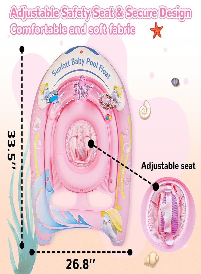SUNFATT Baby Float with Canopy,Baby Floaties 6-12 Months with UPF 50+ Sun Protection & Toy Play Console,Tdooler Float Features an Adjustable Safety Seat for Girls,Toddler,Infant Aged 6-36 Months. - Image 5