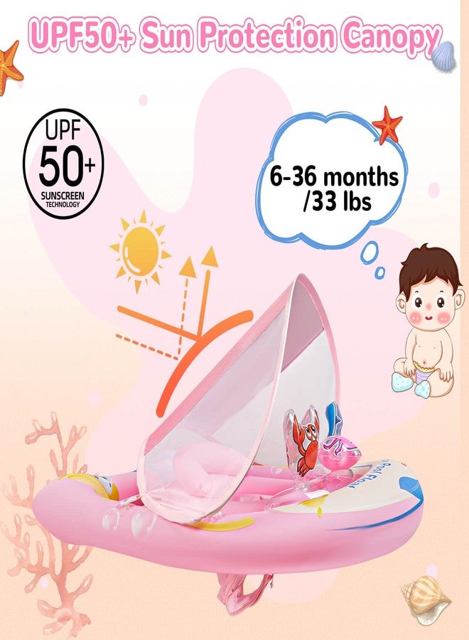 SUNFATT Baby Float with Canopy,Baby Floaties 6-12 Months with UPF 50+ Sun Protection & Toy Play Console,Tdooler Float Features an Adjustable Safety Seat for Girls,Toddler,Infant Aged 6-36 Months. - Image 2