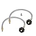 GasSaf GasSaf 24 inch RV Propane Hose Stainless Steel Braid Connector with Type 1 Connection x 1/4 Inch Inverted Male  - Image 2