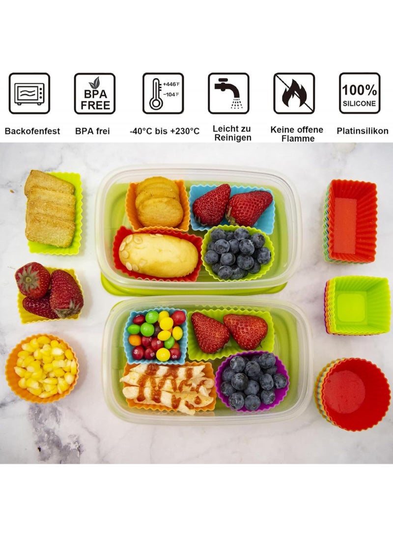 Bluejw Reusable Silicone Cake Mold, 40 Units, Small Silicone Mold, Paper Cup Cake, Bread, Adhesive - Image 2