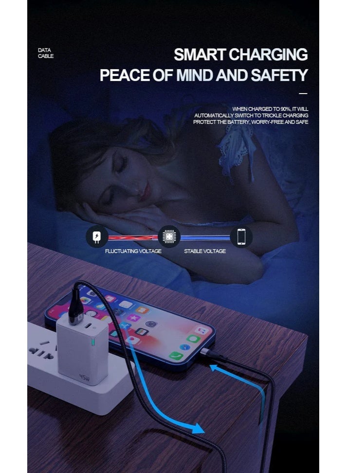 IQ TOUCH 1M Nylon Braided USB-A to Lightening Charging Cable - ICHARGE-IQ-L1 - Image 2