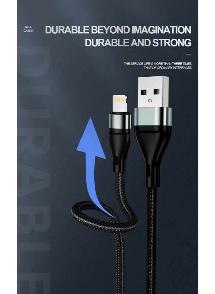 IQ TOUCH 1M Nylon Braided USB-A to Lightening Charging Cable - ICHARGE-IQ-L1 - Image 5