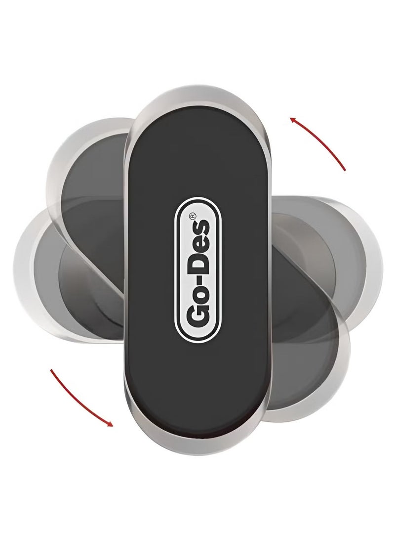 GO-DES 360° Adjustable Magnetic Universal Phone Holder | Dashboard Mount | 360° Rotation | Hands-Free Car Phone Holder for Secure & Convenient Use | Universal Compatibility for Smartphones - Image 1