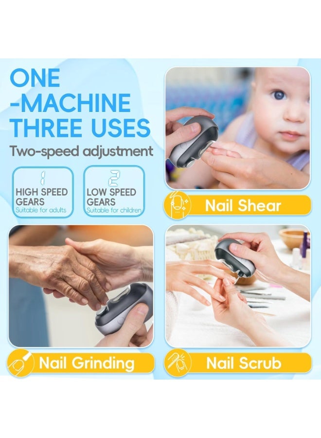 BlueFire Automatic Electric Nail Clipper 3-in-1 for Babies, Kids & Adults 💅 USB Rechargeable Nail Trimmer & Polisher with LED Light, Quiet Operation, Safety Hidden Blades, Nail Clippings Storage, 2-Speed Adjustable Grooming Tool for Fingernails & Toenails - Image 2
