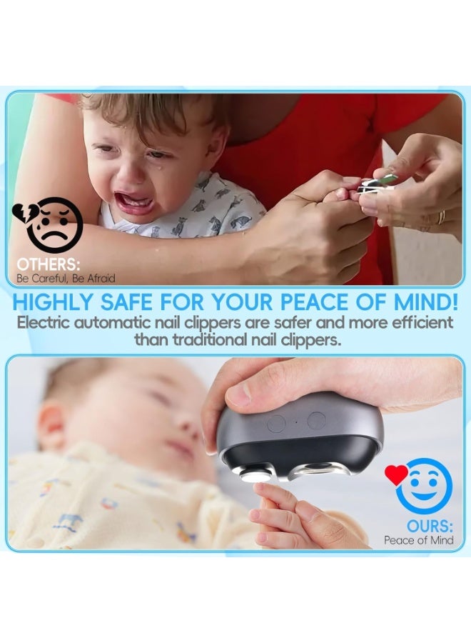 BlueFire Automatic Electric Nail Clipper 3-in-1 for Babies, Kids & Adults 💅 USB Rechargeable Nail Trimmer & Polisher with LED Light, Quiet Operation, Safety Hidden Blades, Nail Clippings Storage, 2-Speed Adjustable Grooming Tool for Fingernails & Toenails - Image 5