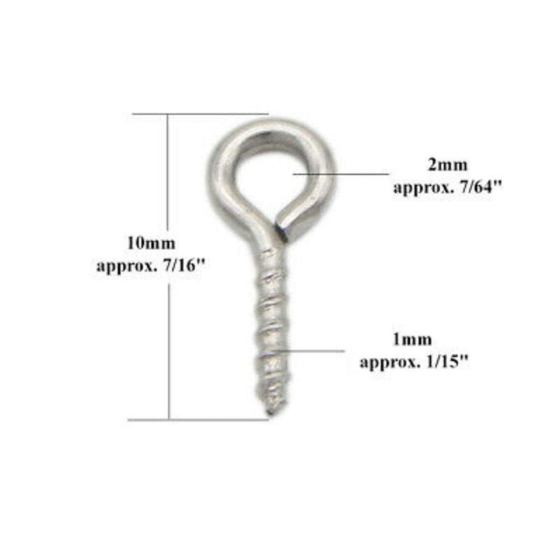 DIY Crafts Diy Crafts CTDIYHI37514 1 Inch Small Screw Eyes Metal Eye Screw Hooks Self Tapping Screws Hook Ring Eyelet Hooks Silver Pack of 30 Rust Proof Coating Gold  - Image 4