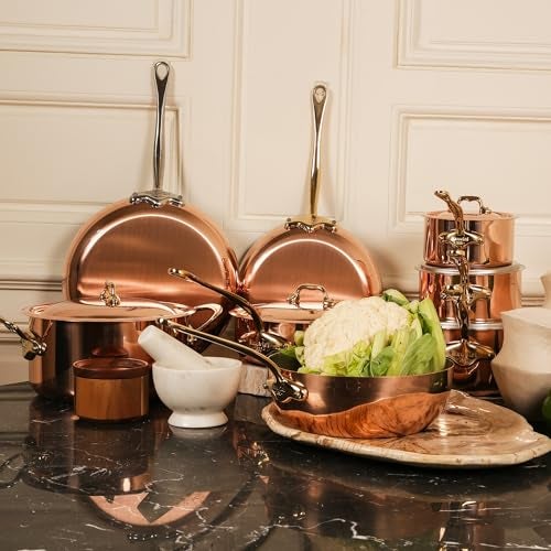 Mauviel M'Heritage 150 B 1.5mm Polished Copper & Stainless Steel Sauce Pan With Lid, And Brass Handles, 2.8-qt, Made in France - Image 2
