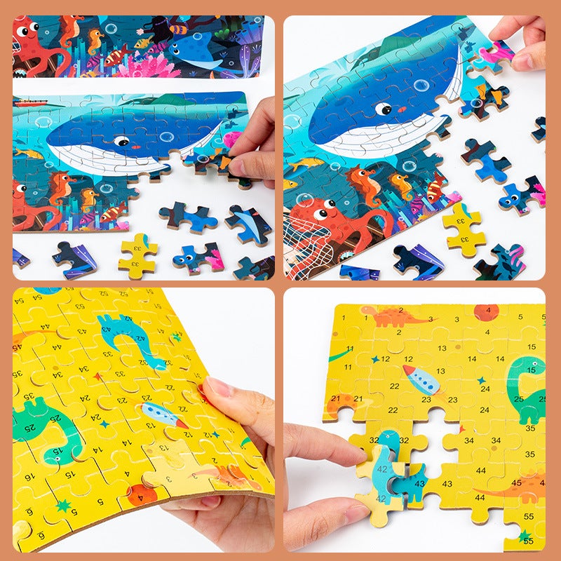 60 Pieces Iron Box Wooden Puzzle Children'S Toy Anime Iron Box Puzzle Kindergarten Toy Iron Box Wooden Puzzle - Image 3