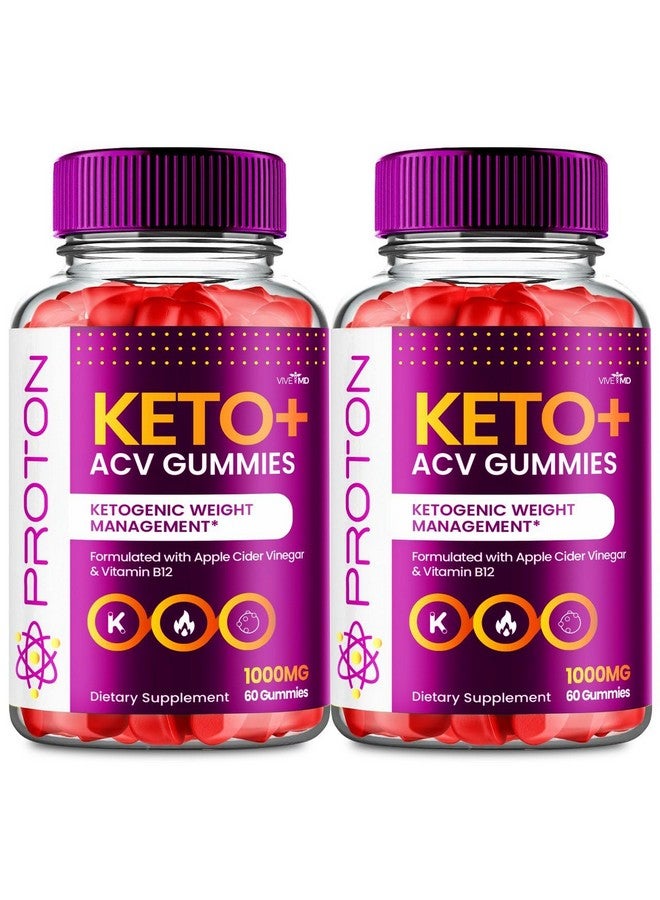 VIVE MD Proton Keto ACV Gummies Advanced Weight Management, Protein Keto ACV Gummies, Proton Keto Plus Gummies with Apple Cider Vinegar Supplement 1000mg, Proton Keto+ACV Gummies Reviews (2 Pack) - Image 1