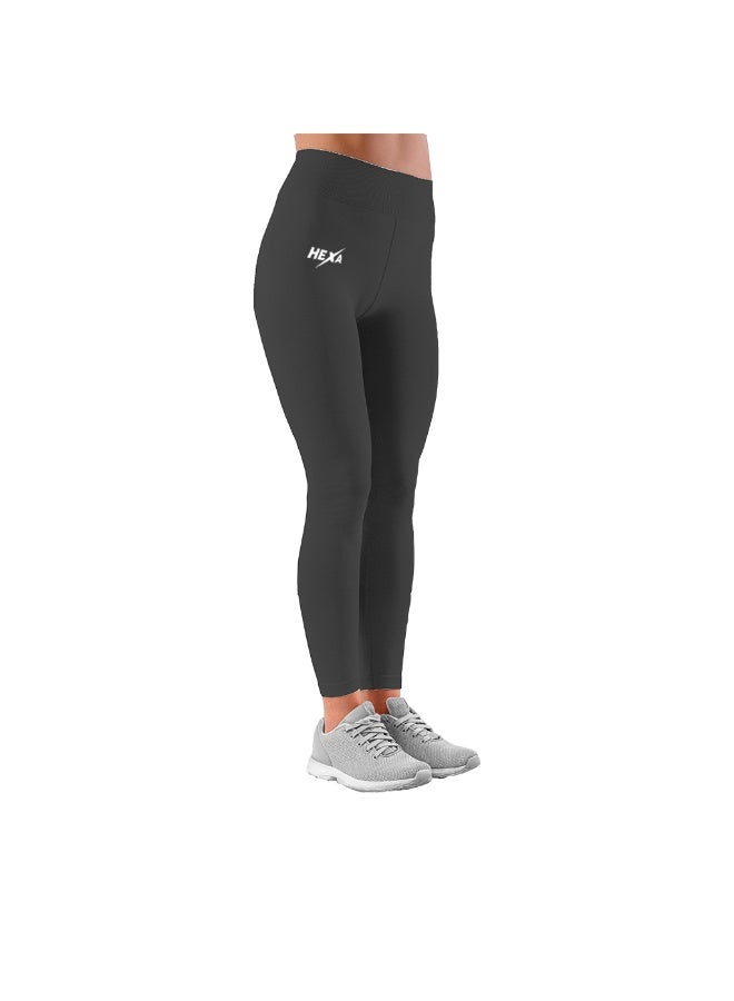 Hexa SportsWear Hexa Classic Women’s Leggings – 100% Polyester Dry Fit Sports & Casual Legging – High Waist Stretch Fitness Yoga Gym Pants – Black Essential Activewear - Image 1