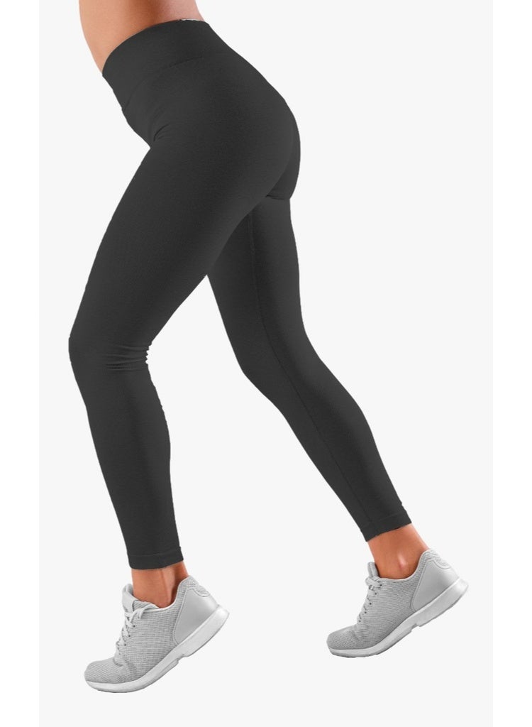 Hexa SportsWear Hexa Classic Women’s Leggings – 100% Polyester Dry Fit Sports & Casual Legging – High Waist Stretch Fitness Yoga Gym Pants – Black Essential Activewear - Image 3