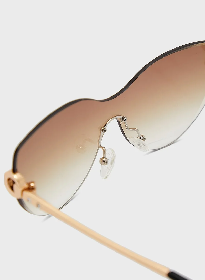 Ginger Frameless Cateye Sunglasses