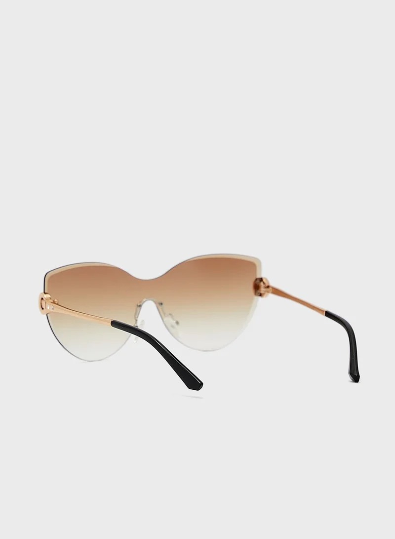 Ginger Frameless Cateye Sunglasses