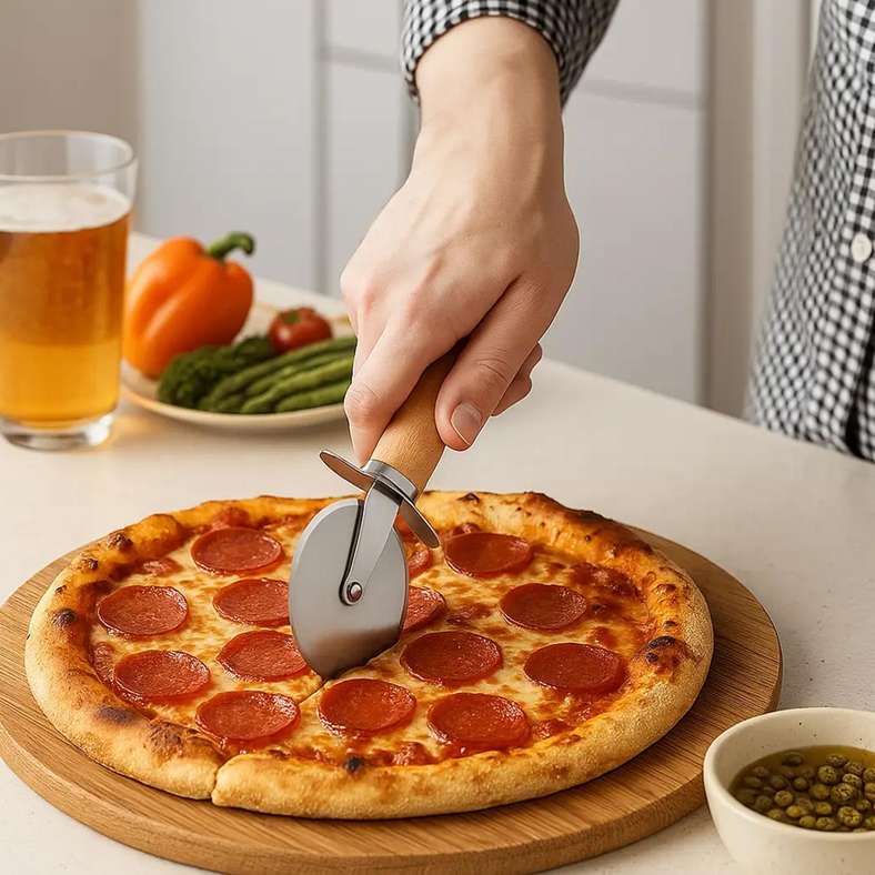 Pan Home Natura Pizza Cutter 20x6.5cm - Natural - 205AIC9901487 - Image 1