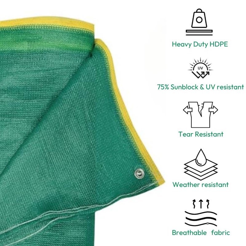 Ugaoo شبكة ظل خضراء للحديقة والشرفة، شبكة زراعية متعددة الاستخدامات - 75% (10 قدم × 15 قدم) - Image 3