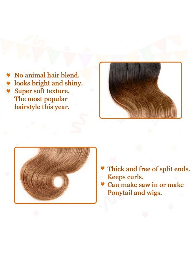 hengya Ombre Human Hair Bundles Body Wave 4 Bundle Human Hair 12A Virgin Unprocessed Human Hair Short Bundles Ombre Blonde Bundles(8888，1B/30） - Image 2